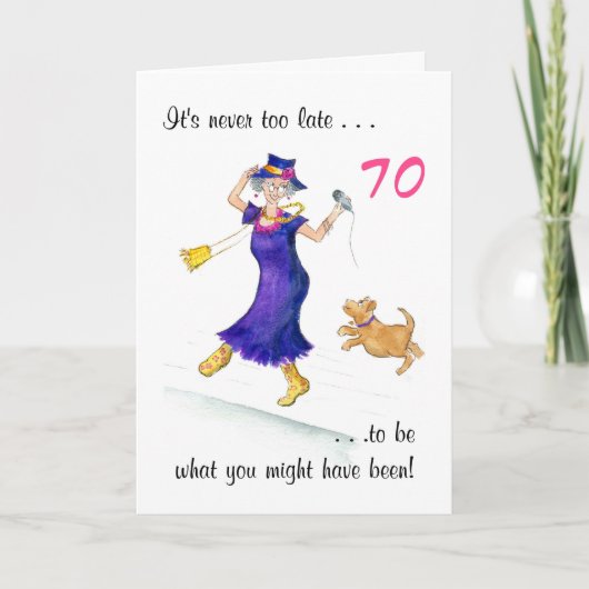 Carte d'anniversaire amusante 70e pour une femme (Devant)
