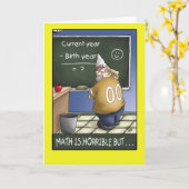 Carte d'anniversaire amusante : Anniversaire Math  (Fleur jaune)