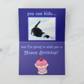 Carte d'anniversaire amusante avec Basset & Cupcak (Intérieur)