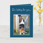 Carte d'anniversaire amusante avec Basset Hound & (Fleur jaune)