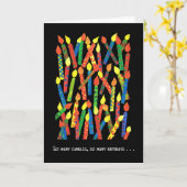 Carte d'anniversaire amusante avec bougies (Fleur jaune)