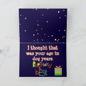 Carte d'anniversaire amusante avec Cute Basset Hou (Intérieur)