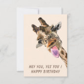 Carte d'anniversaire amusante avec Giraffe joueuse (Devant)
