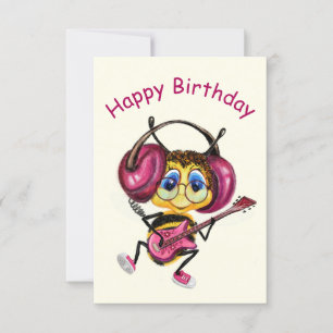 Carte d'anniversaire amusante avec la guitare