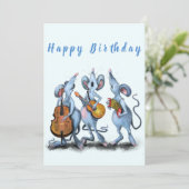 Carte d'anniversaire amusante avec Musique Mouse B (Debout devant)