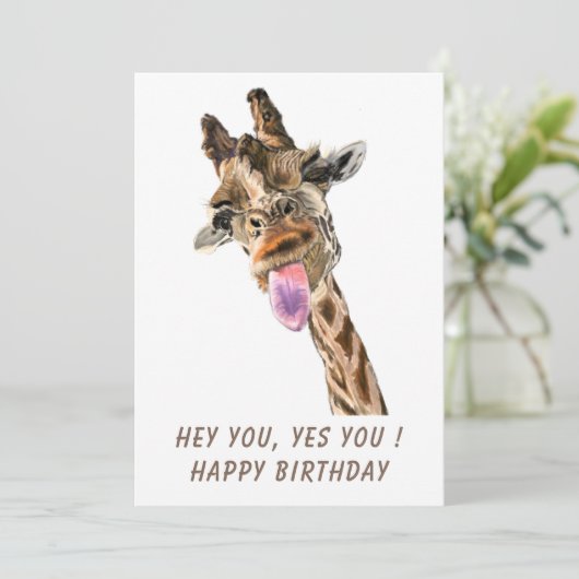 Carte d'anniversaire amusante avec une joyeuse Gir (Debout devant)