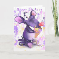 Carte d'anniversaire amusante Bonne Souris Mangez