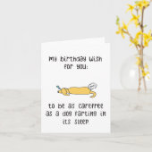 Carte d'anniversaire amusante | Carte de chien drô (Fleur jaune)