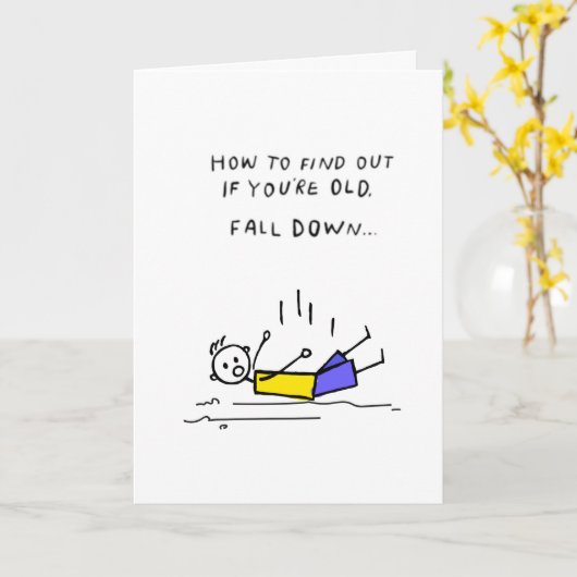 Carte d'anniversaire amusante - comment dire si vo (Fleur jaune)