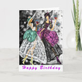 Carte d'anniversaire amusante Dames Boire du vin - (Devant)