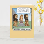 Carte d'anniversaire amusante : Fête préhistorique (Fleur jaune)