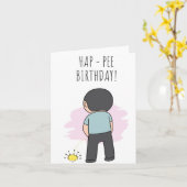 Carte d'anniversaire amusante Hap Pee (Fleur jaune)