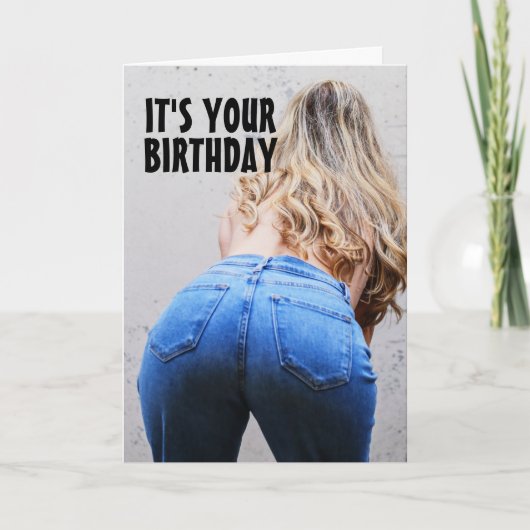 CARTE D'ANNIVERSAIRE AMUSANTE POUR FEMME (Devant)