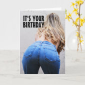 CARTE D'ANNIVERSAIRE AMUSANTE POUR FEMME (Fleur jaune)