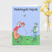 Carte d'anniversaire amusante pour Golfer, Salutat (Fleur jaune)