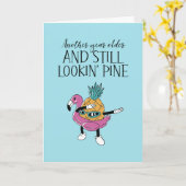 Carte d'Anniversaire amusante pour le petit ananas (Fleur jaune)