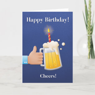 Carte d'anniversaire amusante pour lui avec bière
