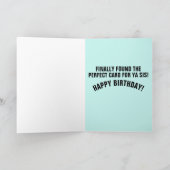 CARTE D'ANNIVERSAIRE AMUSANTE POUR SOEUR, MORTE MA (Intérieur)