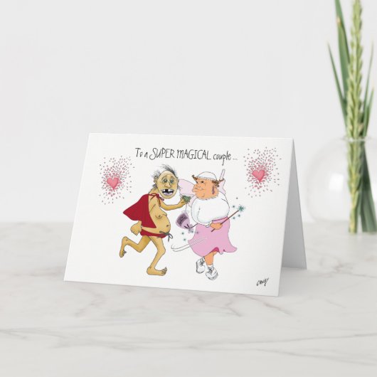 Carte d'anniversaire amusante pour un couple. (Devant)