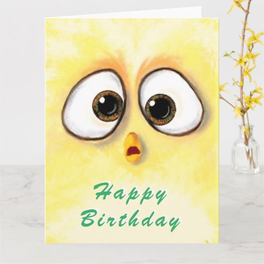 Carte d'anniversaire amusante Surprise yeux de pou (Fleur jaune)