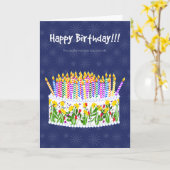 Carte d'anniversaire amusante | Trop de bougies (Fleur jaune)