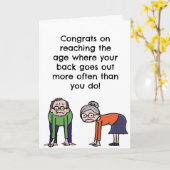 Carte d'anniversaire amusante Vieux âge (Fleur jaune)