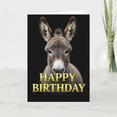 CARTE D'ANNIVERSAIRE ÂNE GROS PLAN DISTINCTIF (Devant)