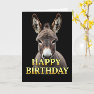 CARTE D'ANNIVERSAIRE ÂNE GROS PLAN DISTINCTIF