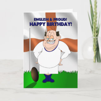 Carte d'anniversaire anglaise et fière de rugby