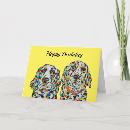 Carte d'anniversaire anglaise Springer Spaniel (Devant)