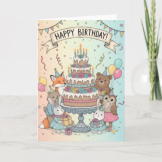 Carte d'anniversaire Animaux de la Forêt