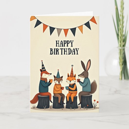 Carte d'anniversaire Animaux de la forêt (Devant)