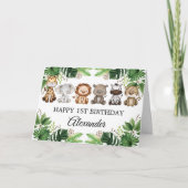 Carte d'anniversaire Animaux de Safari Jungle Trop (Devant)
