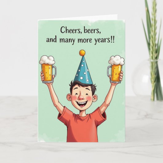 Carte d'anniversaire animée joyeuse (Devant)