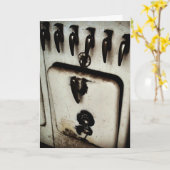 Carte d'anniversaire "Antique Kitchen Stove" (Fleur jaune)