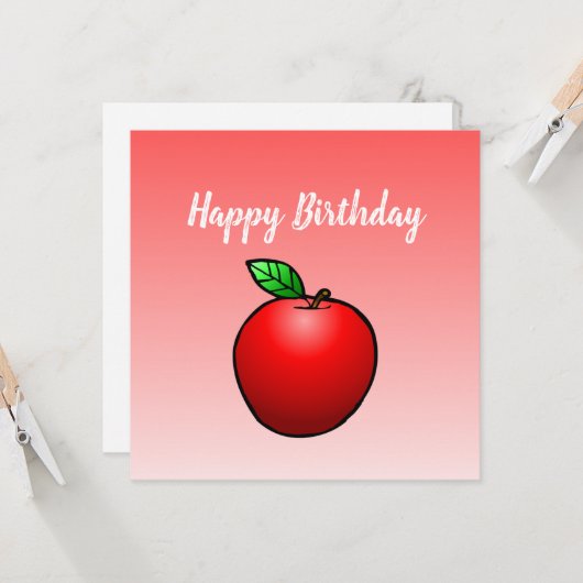 Carte d'anniversaire Apple (Devant/Arrière en situation)
