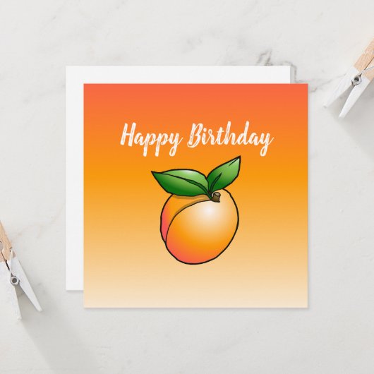 Carte d'anniversaire Apricot (Devant/Arrière en situation)