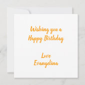 Carte d'anniversaire Apricot (Dos)