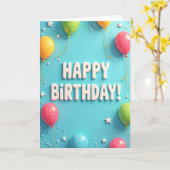 Carte d'anniversaire Aqua 3D (Fleur jaune)