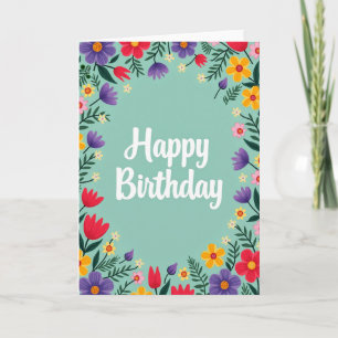 Carte d'anniversaire Aqua Élégante