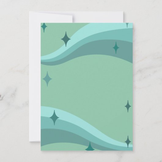 Carte d'anniversaire aqua ondulée  (Dos)