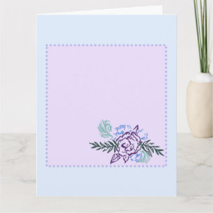 Carte d'anniversaire Aqua Paon Rose