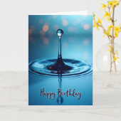 Carte d'anniversaire Aqua Ripple (Fleur jaune)