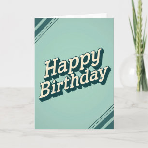 Carte d'anniversaire Aqua Vintage