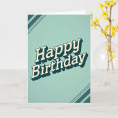 Carte d'anniversaire Aqua Vintage (Fleur jaune)