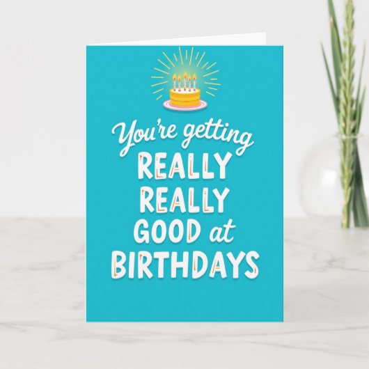 Carte d'anniversaire aquamarine (Devant)