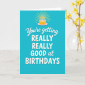 Carte d'anniversaire aquamarine (Fleur jaune)