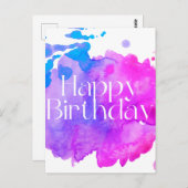 Carte d'anniversaire aquarelle (Devant / Derrière)