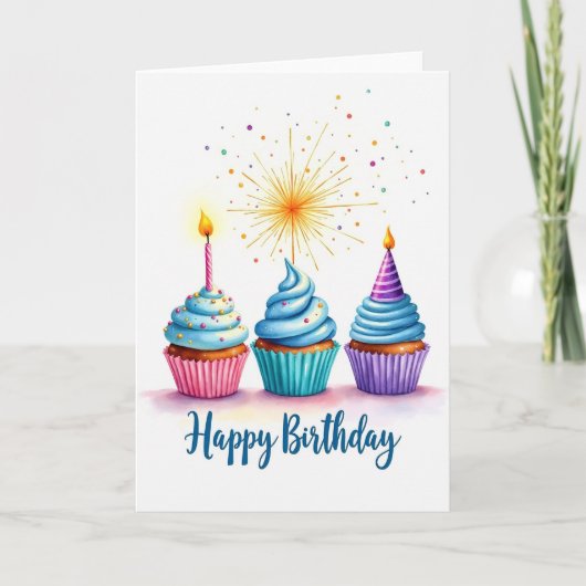Carte d'anniversaire aquarelle (Devant)