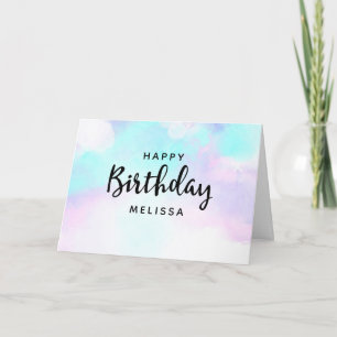 Carte d'anniversaire aquarelle abstraite moderne b